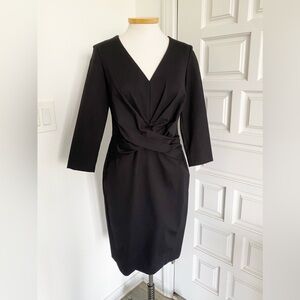 NWT One Forty 8 by Lafayette 148 New York Black Dress Classic 3/4 Sleeves Size 8